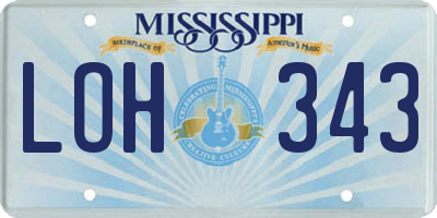 MS license plate LOH343