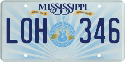 MS license plate LOH346