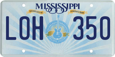 MS license plate LOH350