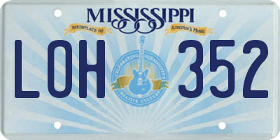 MS license plate LOH352