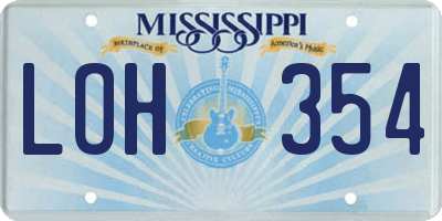 MS license plate LOH354