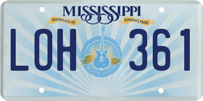 MS license plate LOH361