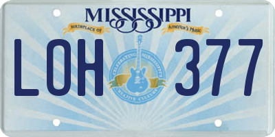 MS license plate LOH377