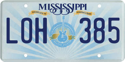 MS license plate LOH385