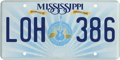 MS license plate LOH386