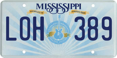 MS license plate LOH389