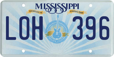 MS license plate LOH396