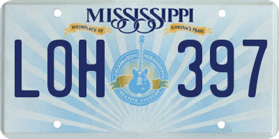 MS license plate LOH397