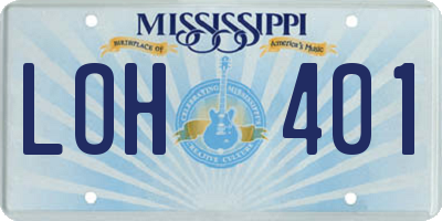 MS license plate LOH401