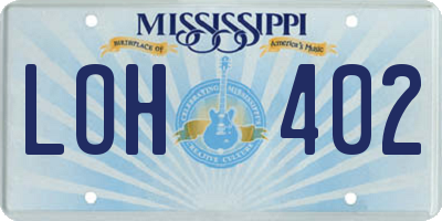 MS license plate LOH402