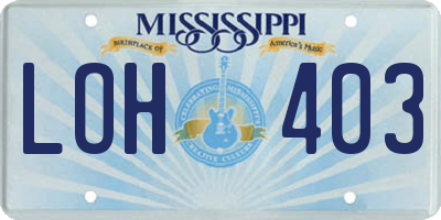 MS license plate LOH403