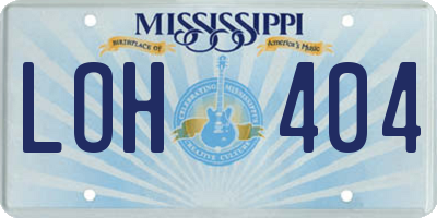 MS license plate LOH404