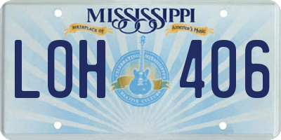 MS license plate LOH406