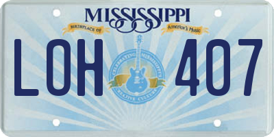 MS license plate LOH407