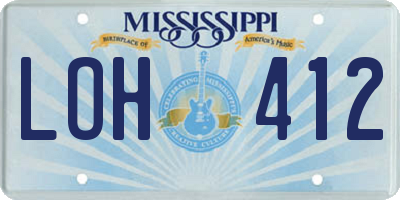 MS license plate LOH412