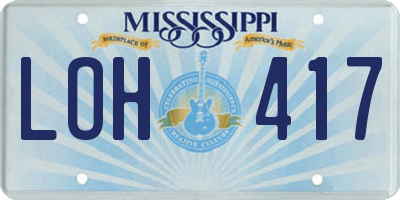 MS license plate LOH417