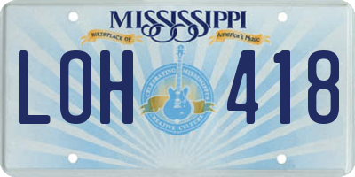 MS license plate LOH418
