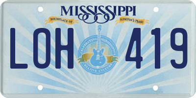 MS license plate LOH419