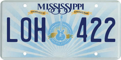 MS license plate LOH422