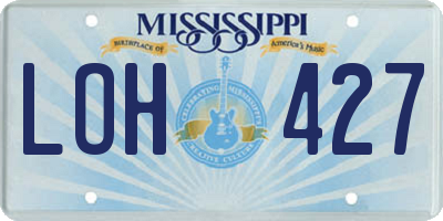MS license plate LOH427