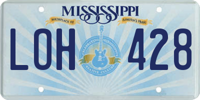 MS license plate LOH428