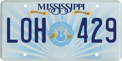 MS license plate LOH429