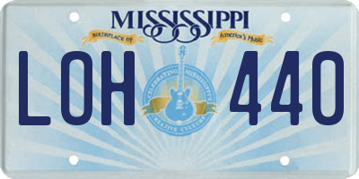 MS license plate LOH440