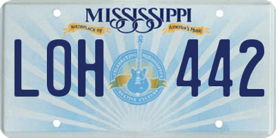 MS license plate LOH442