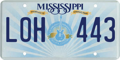 MS license plate LOH443