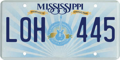MS license plate LOH445