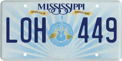 MS license plate LOH449