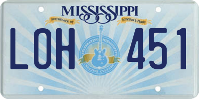 MS license plate LOH451