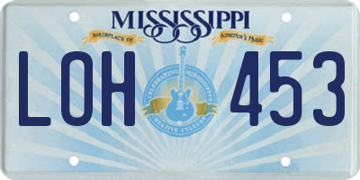 MS license plate LOH453
