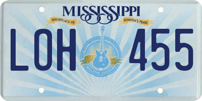 MS license plate LOH455