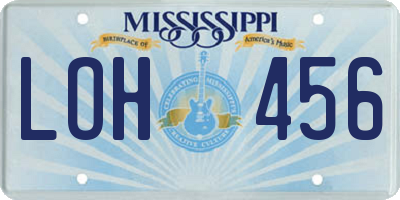 MS license plate LOH456