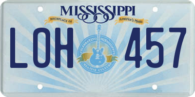 MS license plate LOH457