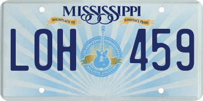 MS license plate LOH459