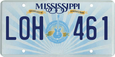 MS license plate LOH461