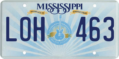 MS license plate LOH463