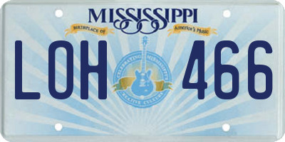 MS license plate LOH466
