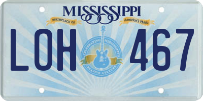 MS license plate LOH467