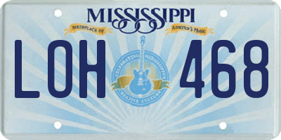MS license plate LOH468