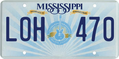 MS license plate LOH470