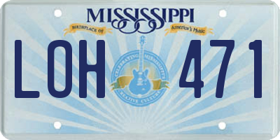 MS license plate LOH471