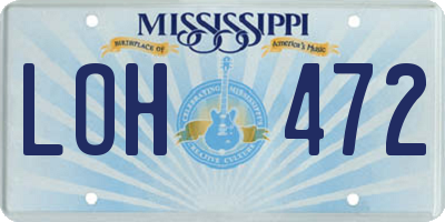 MS license plate LOH472