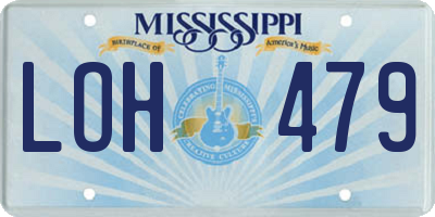 MS license plate LOH479