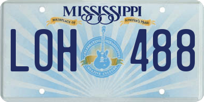 MS license plate LOH488