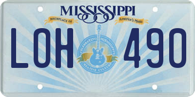 MS license plate LOH490