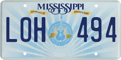 MS license plate LOH494
