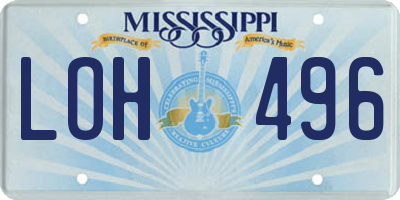 MS license plate LOH496